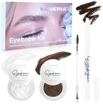 VANERIA Eyebrow Soap Kit Makeup,Shapes,Defines,Fills Brow Makeup,Eyebrow Setting Gel+Eyebrow Tinted Gel+Eyebrow Pen+Eyebrow Brush. (Dark Brown)