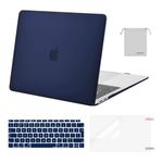 MOSISO Compatible with MacBook Air 13 inch Case M1 2021 2020 2019 2018, Hard Shell for MacBook Air M1 Case 13.3 inch A2337 A2179 A1932 & Keyboard Cover & Screen Film & Storage Bag, Navy Blue