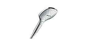 hansgrohe Raindance Select E - shower head, hand shower square (120 x 120 mm) with 3 sprays, with anti-limescale function, chrome, 26520000