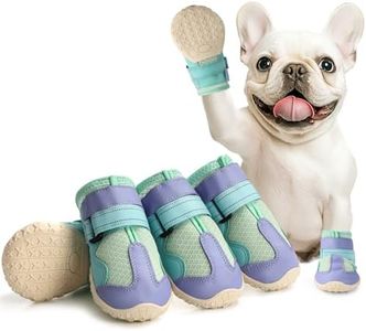 Aokown Dog Shoes for Large Dogs, Anti-Slip Dog Boots for Winter Snow, Hot Pavement, Dog Booties & Paw Protectors Blue Size 7