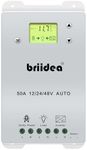 Automatic Transfer Switch, Briidea 50A 5500 Watt ATS Dual Power Controller for Off Grid Solar Wind Systems DC 12V 24V 48V AC 110V 220V