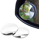 Gasea Pack of 2 Blind Spot Mirrors for Cars, 2" Frameless HD Glass 360°Rotatable Convex Rear View Mirrors for Universal Cars, Vans, Trucks, Motorbike and More Side Mirror Blind Spot