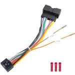 Jayubien 24Pin Radio Wiring Harness Compatible with Ford F150 F250 F350 F450 F550 Explorer Fusion Focus Mustang Transit Fiesta,16Pin Car Stereo Wire Adapter Butt Connector