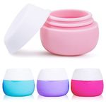 MAYCREATE® 4Pcs Silicon Cream Jar, 20ml Mini Cosmetic Silicone Cream Jars with Lids, Refillable Leak-proof Travel Dispenser for Makeup Face Body Hand Cream - BPA-Free, Easy to Clean