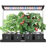 iDOO Hydroponics Growing System, 20 pods Indoor Herb Garden, Auto Timing LED Growth Light, Smart Garden Hydroponic Indoor Garden, Up to 68cm, No Pump, Black