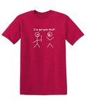 I Got Your Back Stick Figure Graphic Friendship Novelty Sarcastic Funny T Shirt, Heather Red, Medium