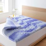 Planet Sleepings 3 Inch TwinXL Purple Memory Foam Mattress Topper, Cooling Gel Foam Mattress Topper for Pressure Relief, Bed Topper in a Box CertiPUR-US Certified