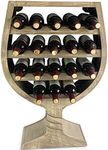 CoTa Global Modern Wine Glass Shaped Wall Mounted Wine Rack - 18 Bottles Freestanding Wooden Wine Holder, Hanging Bottle Rack or Floor Stand, Wine Storage Shelf Organizer for Wine Bar & Home Decor