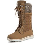 Polar Boot Womens Tall Durable Faux Fur Winter Rain Snow Waterproof Outdoor Calf Boots - 6 - TAN39 AYC0537