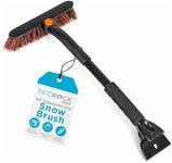 BIRDROCK HOME 20” Snow Brush w/Ice Scraper for Car | 9.5” Wide Bristle Brush, Lightweight w/Pivoting Head | Ergonomic Grip Cleaner - SUV, Truck, Windshield, Roof & Windows | Winter Broom