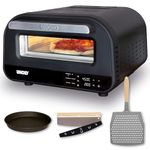 Unold Don Luigi 450°C Pizza Oven 68815 - Indoor Electric Neapolitan Pizza Maker - Peel & Cutter Set - Up to 12" (32cm Stone) - Improved Max Temp - 1700W - Adjustable Timer - Touch Control LCD - 240V