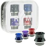 Rmvaporstore 810 Drip Tip (4 Pack) Boxed Set Cobra Resin DT03 (Black/Purple/Blue/Red)