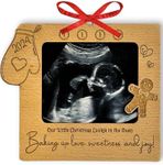 Heart's Sign Sonogram Frame Pregnancy Ornament 2024 | Bump's First Christmas Christmas Ultrasound Frame Pregnancy Gifts | Mom to Be Gift | Christmas Pregnancy Announcement