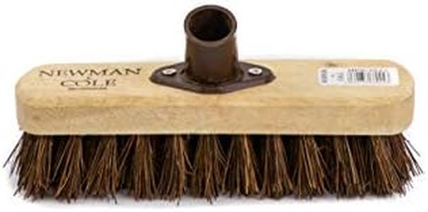 Newman and Cole 9" Floor Scrubbing Brush Head, Stiff Outdoor Hard Bristle Patio Deck Scrubbing Brush takes Long Handle (not supplied)