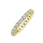 Cubic Zirconia Stackable AAA CZ Eternity Anniversary Wedding Band Ring For Women Gold Plated .925 Sterling Silver