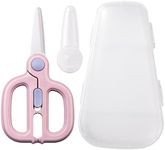 Artenny Baby Food Scissors with Travel Case, Ceramic Food Scissors Kids, Toddler Scissors with Safety Lock, Ideal for Pizza, Meats, Noodles, Vegetables, and Fruits (A)
