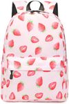 mygreen Backpack for Kids, Fashion Strawberry Pattern School Backpack College Bags Shoulder Bag Daypack Bookbags Travel Bag for Girls Pink