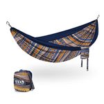 ENO DoubleNest Hammock - Lightweight, Portable, 1 to 2 Person Hammock - for Camping, Hiking, Backpacking, Travel, a Festival, or The Beach - Tundra/Navy