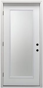 National Door Company ZZ364628R Fiberglass Smooth, Primed, Right Hand Outswing, Prehung Door, Full Lite, Clear Glass, 36"x80", Fiberglass