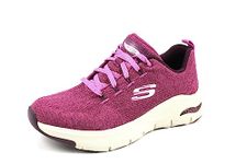 Skechers Women's Arch Fit-Comfy Wave Sneaker, Red, 6 UK