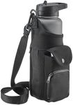 Smooth Trip AquaPockets Water Bottle Holder - Insulating Neoprene Water Bottle Sling Bag with Phone Pouch, Zippered Pocket and Shoulder Strap - Stretches to Fit up to 32 oz. Flasks and Bottles