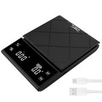 Digital Kitchen Scales, Food Weighing Scales with LCD Display 0.3g/3000g (3 Kg) Coffee Scale, Food Scales, Rechargeable Weighing Scale