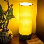 ExclusiveLane 'Green' Wooden Home Decorative Bedside Table Lamp for Bedroom & Living Room (14 Inch, Mango Wood, Without Bulb, Pack of 1) | Side Table Lamps for Home Decoration Office Study Side Lamp