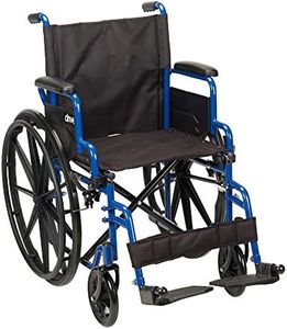 Drive Medical Blue Streak Wheelchair with Flip Back Desk Arms, Swing Away Footrests, 18" Seat