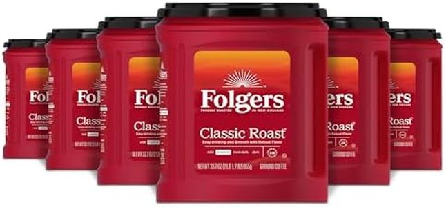 Folgers Classic Roast Medium Roast Ground Coffee, 33.7 Ounces (Pack of 6)