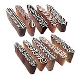 Mehndi Print Blocks Stylish Border Pattern Wooden Stamps (Set of 10) Htag2156