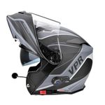 ViPER RSV171 Bluetooth Flip up Motorcycle Motorbike Bike Crash Helmets With Drop-Down Sun Visor Helmet ECE 22.06 Approved Unisex Adult Racing Touring Cruising Bike Wear (Zone Matt/Black Grey, M)