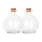 Magic Season Decorative Glass Bottles with Cork Stoppers - 260 ml Potion Bottles (2 Pcs)