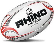 Rhino Unisex's Meteor Match Rugby Ball Size 5, White, 5