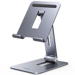 UGREEN Tablet Stand for Desk Adjustable Aluminum Tablet Holder Portable Stand Foldable Home Office Desk Accessories Compatible with iPad Pro 12.9 iPad Air Mini 6 5