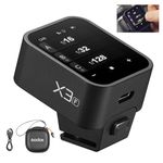 GODOX X3-F TTL Wireless Flash Trigger for Fuji Camera, 1/8000s HSS TTL TCM Function, Built-in Battery Touchscreen Flash Transmitter Compatible with Fujifilm Camera