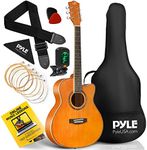 PyleUsa Beginners 6-String Acoustic Guitar-36 Cutaway Body with Accessory Kit (Orange), Ambidextrous, Brown (PGA550CAOR.5)