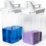 Laundry Detergent Container,2Pack -95oz Laundry Detergent Dispenser for Laundry Room, Laundry Scent Beads, Powder,Bleach,Soap,Fabric Softener Storage and Organization.