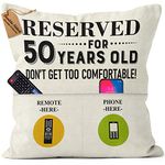 Kies®GIFT(Double-Sided) 50th Birthday Decorations 18x18 Pillow Cover 50th Birthday Gifts for Women 50th Birthday Decorations Men Decorative Pillows 50th Birthday Decorations Women Gift Ideas Decor