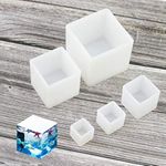 Luckkyme Resin Casting Molds Square Resin Mold Cube Silicone Molds for DIY Craft Making Silicone Clear Casting Molds (5size)