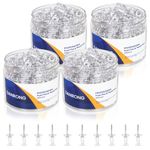 DANRONG 800 PCS Clear Push Pins, Standard Thumb Tacks for Bulletin Board, Steel Point and Clear Plastic Head, Pin Tacks for Wall Cork Board Maps Photos Calendar Hangings, Office School Supplies