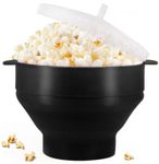 EMEF Microwave Popcorn Popper in an easy to make Popcorn Maker Collapsible Silicon Bowl (Black)