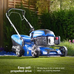 Hyundai 17-Inch Petrol Lawnmower – Push Mower for Garden Lawns