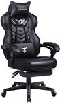 Zeanus Gaming Chairs for Adults, Recliner Computer Chair with Footrest Ergonomic PC Gaming Chair with Massage High Back Desk Chair for Gaming Big and Tall Gamer Chair Computer Gaming Chair Black