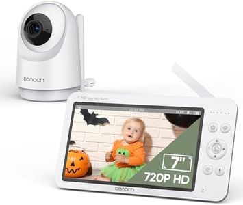 bonoch MegaView Baby Monitor with Camera and Audio, 7" 720P HD Video Baby Monitor No WiFi, 6000mAh Battery, VOX Mode, Auto Night Vision, Hack Proof, Remote PTZ, 8 Lullabies Baby Camera Monitor