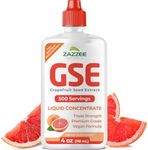 Zazzee GSE, 3X Triple Strength, 4 Ounces, 500 Servings, 300 mg per Serving, Premium Liquid Grapefruit Seed Extract Concentrate with Bioflavonoids, Vegan, Gluten Free, All-Natural, Made in The USA