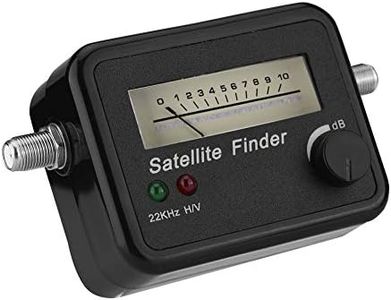 Satellite Finder, Digital Signal Meter with Black Background and White Sat TV Receiver Professional Locators Portable Aerial Terrestrial Detector for Remote Reception Systems Antennas13 to18V DC 9502