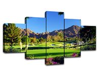 Indian Wells Golf Resort Wall Art Pictures Golf Course Wall Decor Office Decorations Posters Framed Paintings 5 Piece Canvas Poster Prints Ready to Hang