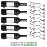 NATGAI Wall Mounted Wine Racks 10 Pack Iron Wine Bottle Display Holder Rack Hanging Wine Organizer Rack with Screws for Beverages/Liquor Bottles Storage