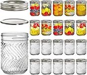 WUWEOT 20 Pack Mason Jars, 240 ML Canning Jars Jelly Jars with Regular Lids Glass Jar Food Containers, Ideal for Jams, Honey, Wedding Favors, Shower Favors