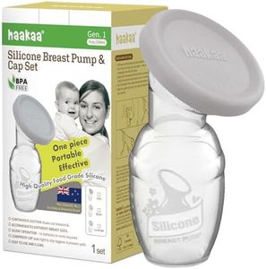 Haakaa Manual Breast Pump with Grey Gap, Breastmilk Collector Breastfeeding Pump (4oz/100ml)